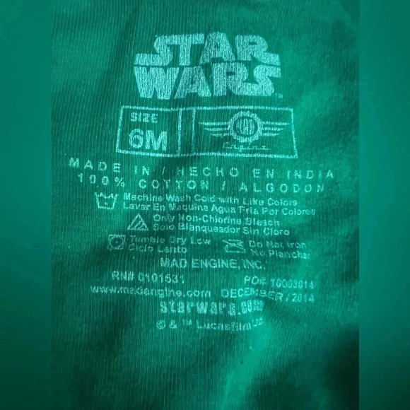 STAR WARS | infant Yoda onesie. Size: 6M - Picture 9 of 9